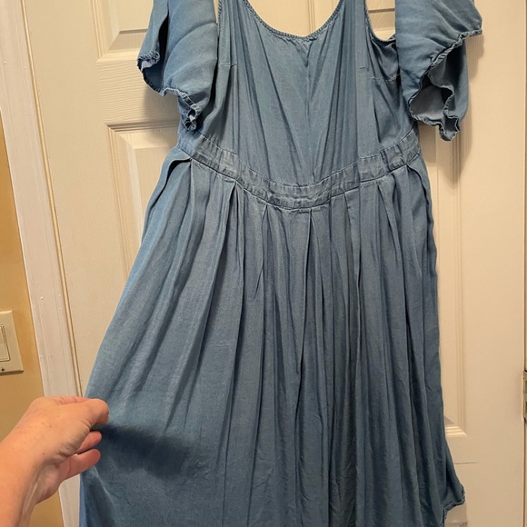 Elogui plus size 22 fit and flair chambray dress - Picture 9 of 9